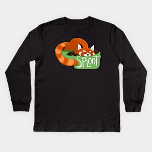 Red Panda Sploot Kids Long Sleeve T-Shirt